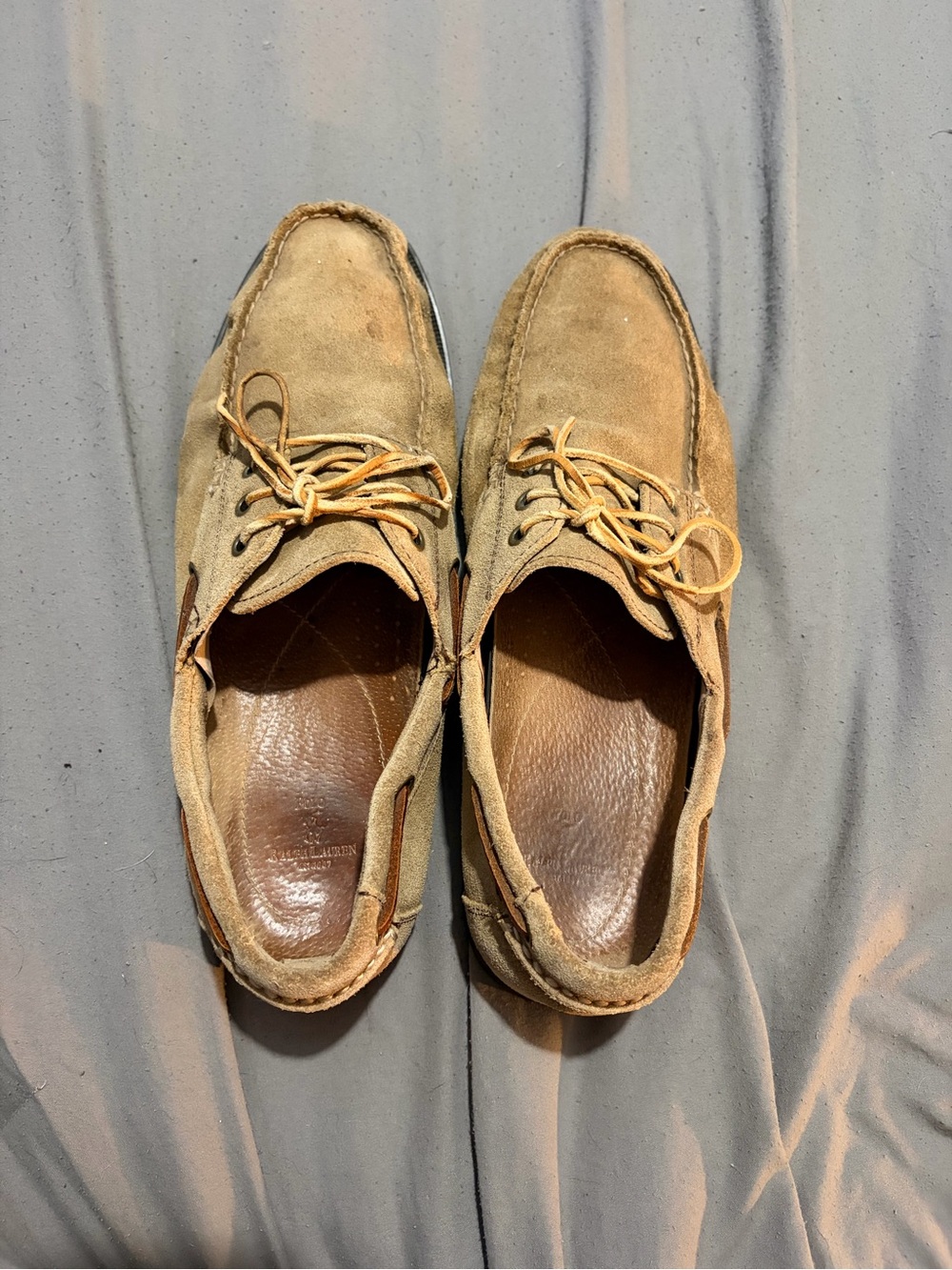 Polo Ralph Lauren Men's Suede Boat Shoes in Tan